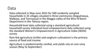 Empowerment, climate change adaptation, and agricultural production: evidence from Niger