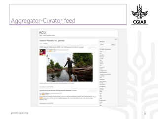 Gender platform communication and knowledge management: looking back 2017 - looking forward to 2018