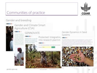 Gender platform communication and knowledge management: looking back 2017 - looking forward to 2018