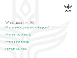 Gender platform communication and knowledge management: looking back 2017 - looking forward to 2018