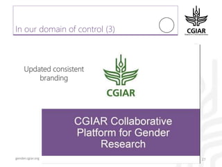 Gender platform communication and knowledge management: looking back 2017 - looking forward to 2018