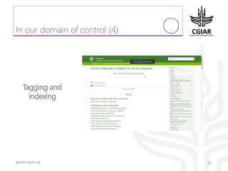 Gender platform communication and knowledge management: looking back 2017 - looking forward to 2018