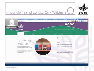 Gender platform communication and knowledge management: looking back 2017 - looking forward to 2018