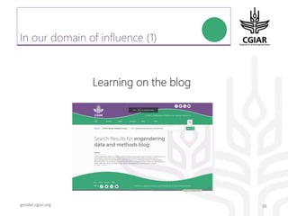 Gender platform communication and knowledge management: looking back 2017 - looking forward to 2018