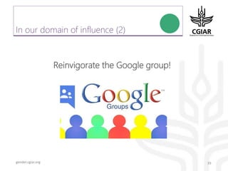 Gender platform communication and knowledge management: looking back 2017 - looking forward to 2018