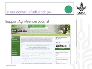 Gender platform communication and knowledge management: looking back 2017 - looking forward to 2018