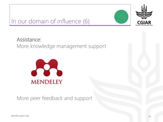 Gender platform communication and knowledge management: looking back 2017 - looking forward to 2018