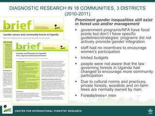 Getting a seat at the table: Strengthening women’s tenure rights and participation in community forestry in Uganda