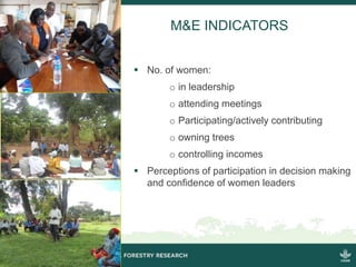 Getting a seat at the table: Strengthening women’s tenure rights and participation in community forestry in Uganda