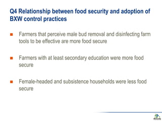 Does gender matter in effective management of plant disease epidemics? Insights from a survey among rural banana farming households in Uganda
