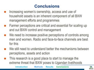 Does gender matter in effective management of plant disease epidemics? Insights from a survey among rural banana farming households in Uganda