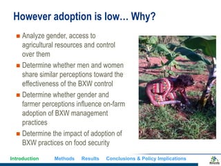 Does gender matter in effective management of plant disease epidemics? Insights from a survey among rural banana farming households in Uganda