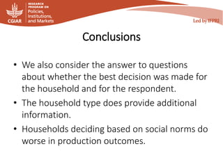 Using vignettes to understand intra-household decision-making