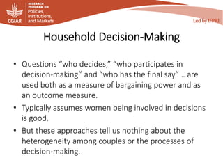 Using vignettes to understand intra-household decision-making
