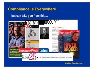 Compliance is Everywhere
…but can take you from this…
 