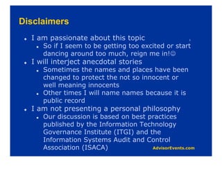 Disclaimers
 