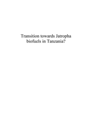 Transition towards Jatropha
   biofuels in Tanzania?
 