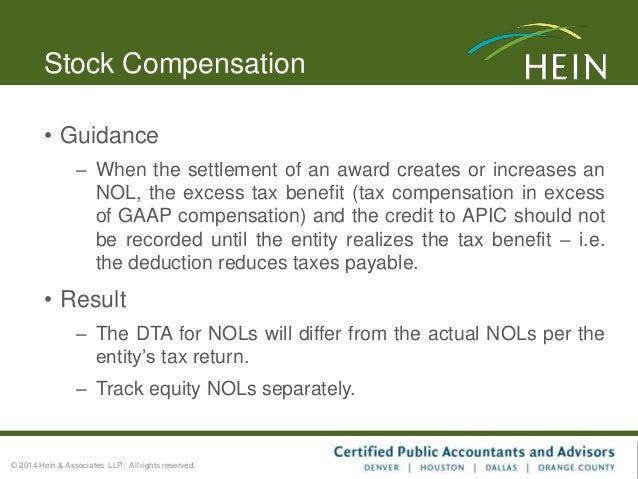 Excess tax benefit from stock options