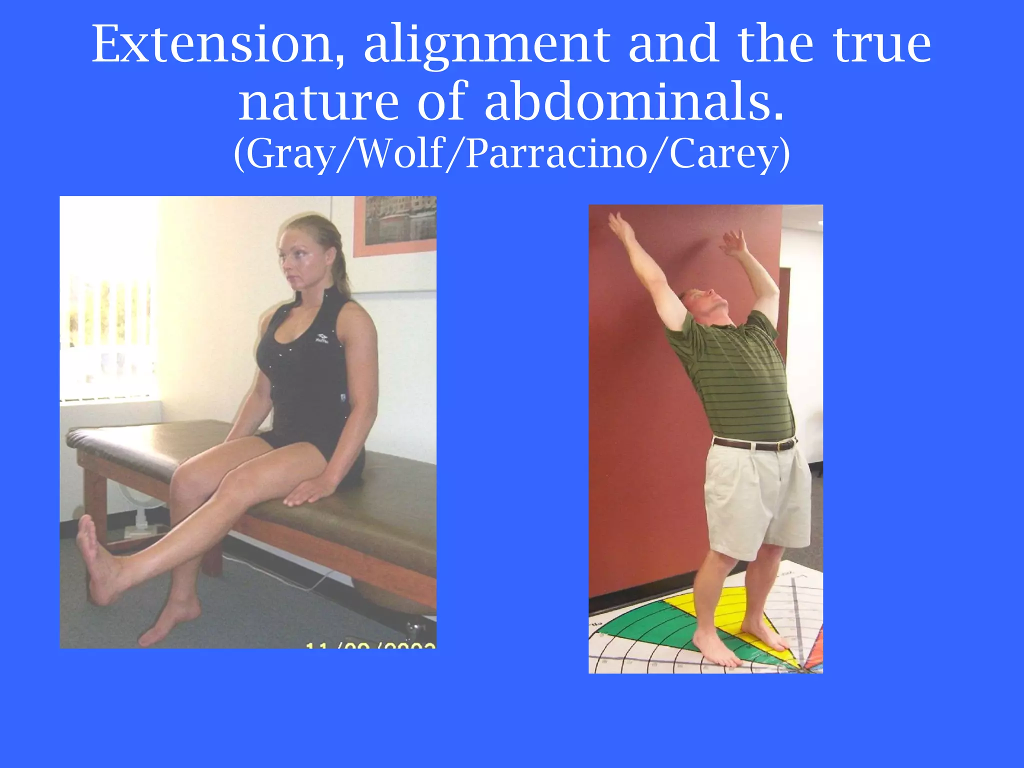 Extension, alignment and the true nature of abdominals.  (Gray/Wolf/Parracino/Carey) 