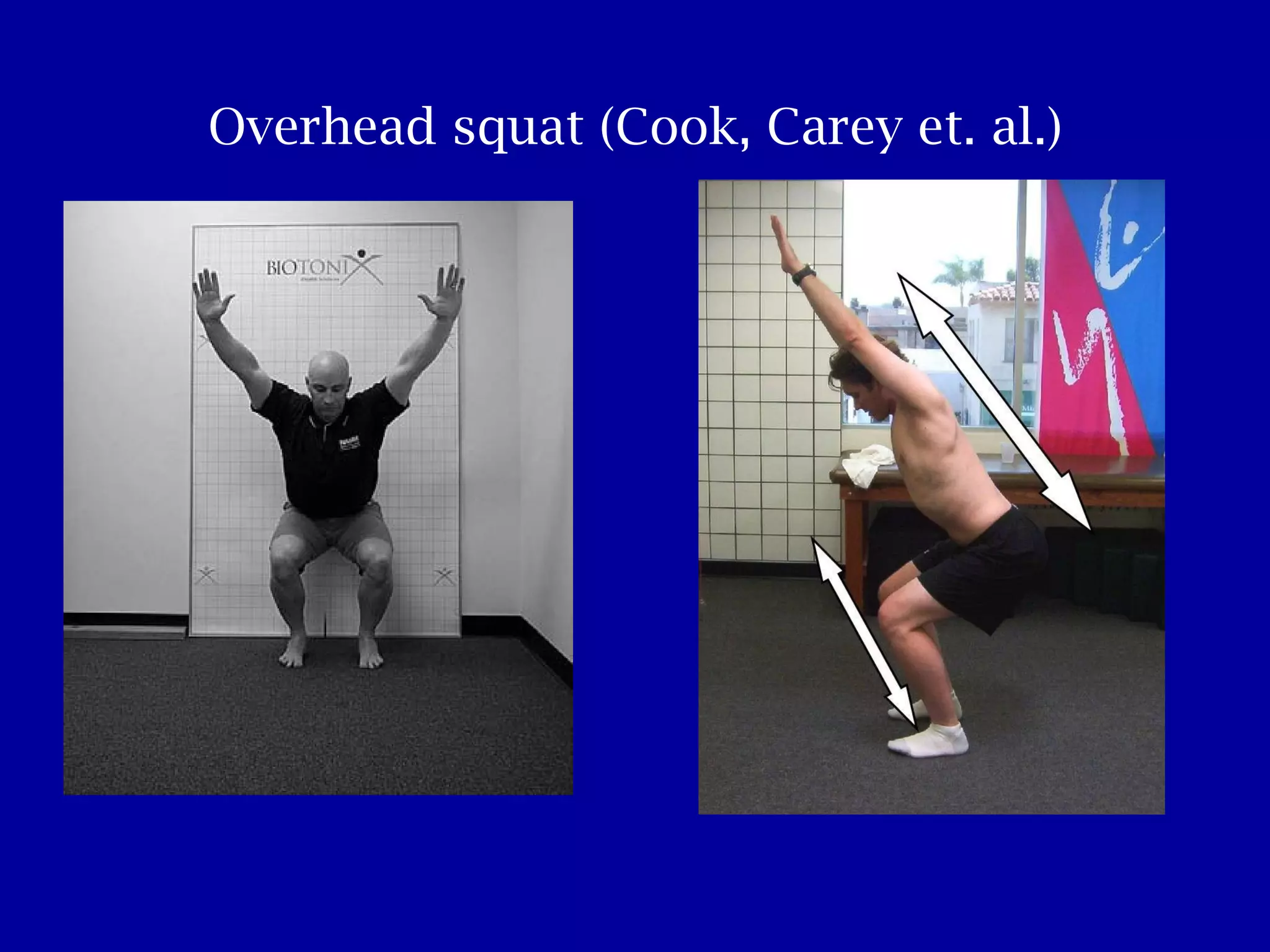 Overhead squat (Cook, Carey et. al.) 