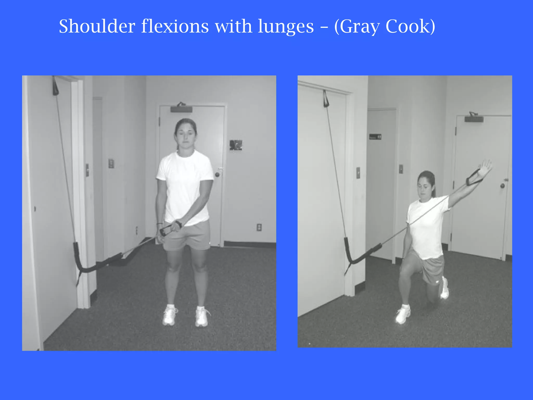 Shoulder flexions with lunges – (Gray Cook) 