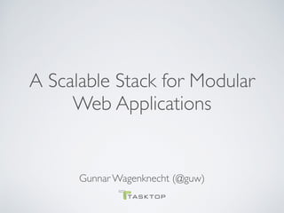 A Scalable Stack for Modular
Web Applications
Gunnar Wagenknecht (@guw)
 