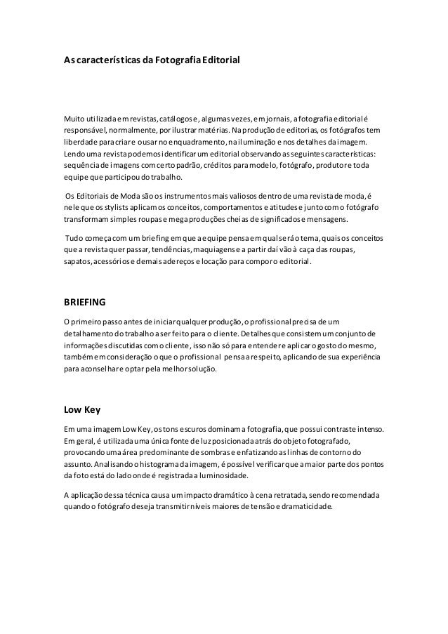 As características da fotografia editorial