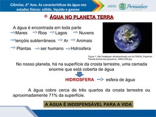 As características da água nos estados físicos sólido, líquido e gasoso.ppt