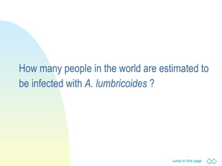 How many people in the world are estimated to be infected with  A. lumbricoides  ? 