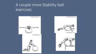 A couple more Stability ball
exercises
 