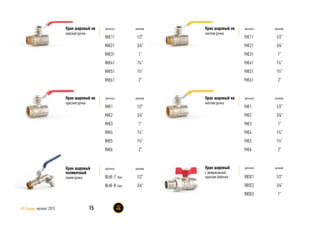 артикул размер
YHE11
YHE21
YHE31
YHE41
YHE51
YHE61
1/2”
3/4”
1”
1¼”
1½”
2”
Кран шаровый нв
жёлтая ручка
артикул размер
YHE1
YHE2
YHE3
YHE4
YHE5
YHE6
1/2”
3/4”
1”
1¼”
1½”
2”
Кран шаровый вв
жёлтая ручка
артикул размер
RHE1
RHE2
RHE3
RHE4
RHE5
RHE6
1/2”
3/4”
1”
1¼”
1½”
2”
Кран шаровый вв
красная ручка
артикул размер
BLHE-7
BLHE-8
1/2”
3/4”
Кран шаровый
поливочный
синяя ручка
артикул размер
RHE11
RHE21
RHE31
RHE41
RHE51
RHE61
1/2”
3/4”
1”
1¼”
1½”
2”
Кран шаровый нв
красная ручка
15
артикул размер
RBSE1
RBSE2
RBSE3
1/2”
3/4”
1”
Кран шаровый
с американкой,
красная бабочка
AS Gruppe каталог 2013
Steel
Steel
 