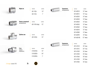 артикул размер
ASF-19Chr
ASF-21Chr
1/2”
1”
Муфта вв
артикул размер
ASF-013Chr 1/2”
Тройник ввв
артикул размер
артикул размер
ASF-60Ch10	
ASF-60Ch15
ASF-60Ch20
ASF-60Ch30
ASF-60Ch40
ASF-60Ch50
ASF-60Ch60
ASF-60Ch70
ASF-60Ch80
ASF-60Ch90
ASF-60Ch100
ASF-61Ch10
ASF-61Ch15
ASF-61Ch20
ASF-61Ch30
ASF-61Ch40
ASF-61Ch50
ASF-61Ch60
1/2” 10mm
1/2” 15mm
1/2” 20mm
1/2” 30mm
1/2” 40mm
1/2” 50mm
1/2” 60mm
1/2” 70mm
1/2” 80mm
1/2” 90mm
1/2” 100mm
3/4” 10mm
3/4” 15mm
3/4” 20mm
3/4” 30mm
3/4” 40mm
3/4” 50mm
3/4” 60mm
Удлинитель
хромированный
Удлинитель
хромированный
24AS Gruppe каталог 2013
артикул размер
E101.001Chr
E101.002Chr
E101.003Chr
1/2”
3/4”
1”
Сгон
прямой,
американка
артикул размер
ASF-31Chr (long) 1/2”
Нипель усиленный
хромированный
 
