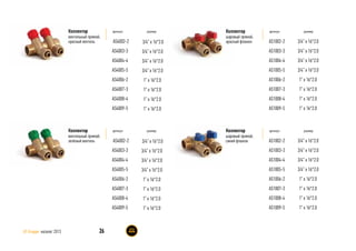 артикул размер
AS1002-2
AS1003-3
AS1004-4
AS1005-5
AS1006-2
AS1007-3
AS1008-4
AS1009-5
3/4” х 16*2.0
3/4” х 16*2.0
3/4” х 16*2.0
3/4” х 16*2.0
1” х 16*2.0
1” х 16*2.0
1” х 16*2.0
1” х 16*2.0
Коллектор
шаровый прямой,
красный флажок
артикул размер
AS1002-2
AS1003-3
AS1004-4
AS1005-5
AS1006-2
AS1007-3
AS1008-4
AS1009-5
3/4” х 16*2.0
3/4” х 16*2.0
3/4” х 16*2.0
3/4” х 16*2.0
1” х 16*2.0
1” х 16*2.0
1” х 16*2.0
1” х 16*2.0
Коллектор
шаровый прямой,
синий флажок
Коллектор
вентильный прямой,
красный вентиль
артикул размер
AS4002-2
AS4003-3
AS4004-4
AS4005-5
AS4006-2
AS4007-3
AS4008-4
AS4009-5
3/4” х 16*2.0
3/4” х 16*2.0
3/4” х 16*2.0
3/4” х 16*2.0
1” х 16*2.0
1” х 16*2.0
1” х 16*2.0
1” х 16*2.0
артикул размер
AS4002-2
AS4003-3
AS4004-4
AS4005-5
AS4006-2
AS4007-3
AS4008-4
AS4009-5
3/4” х 16*2.0
3/4” х 16*2.0
3/4” х 16*2.0
3/4” х 16*2.0
1” х 16*2.0
1” х 16*2.0
1” х 16*2.0
1” х 16*2.0
Коллектор
вентильный прямой,
зелёный вентиль
26AS Gruppe каталог 2013
 