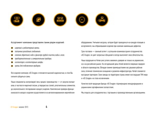 Ассортимент компании представлен таким рядом изделий:
шаровые и радиаторные краны;
латунные резьбовые соединения;
клапана обратного хода и фильтра грубой очистки воды и газа;
предохранительные и измерительные приборы;
коллектора и коллекторные шкафы;
краны для подключения приборов.
Все изделия компании «AS Gruppe» отличаются высокой надежностью, в этом Вы
сможете убедиться сами.
Наши специалисты контролируют весь процесс производства — от закупки матери-
алов, в частности марочной латуни, углеродистых сталей, уплотнительных элементов,
до окончательного тестирования каждого изделия. Комплексная проверка функци-
ональности каждого изделия осуществляется на автоматизированном европейском
оборудовании. Учитывая нагрузку, которая будет приходиться на каждую позицию в
ассортименте, мы отбраковываем изделия при наличии наименьших дефектов.
Срок поставки — важный аспект в успешном взаимовыгодном сотрудничестве.
«AS Gruppe» не дает напрасных обещаний и всегда выполняет свои обязательства.
Наша продукция из Китая уже успела завоевать доверие не только на украинском,
но и на российском рынке. На сегодняшний день Китай является мировым лидером
в области производства. Обладая такими преимуществами как дешевая рабочая
сила, отличное техническое оснащение и развитая инфраструктура, Китай становится
выгодным партнером. Свои заводы на территории страны имеют все ведущие ТНК мира
и «AS Gruppe» не стала исключением.
Качество всей продукции бренда «AS Gruppe» подтверждено международными и
украинскими сертификатами соответствия.
Мы открыты для сотрудничества с торговыми и производственными организациями.
AS Gruppe каталог 2013 4
 