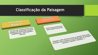 Classificação da Paisagem
 