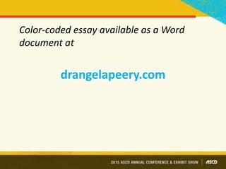 Color-coded essay available as a Word
document at
drangelapeery.com
 