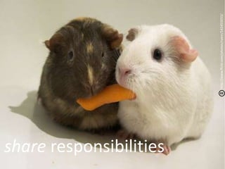 share responsibilities


                         http://www.flickr.com/photos/ryanr/142455033/
 