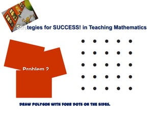 Strategies for SUCCESS! in Teaching Mathematics




  Problem 2




 Draw polygon with four dots on the sides.
 