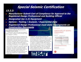 Asce 7 10 presentation on seismic bracing for mep systems | PDF