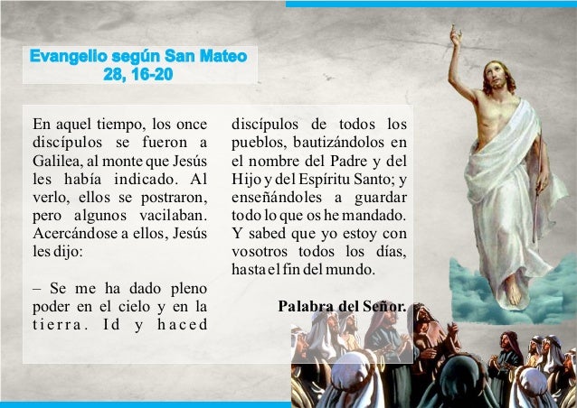 Resultado de imagen para Mateo (28,16-20)