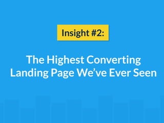 Insight #2: 
The Highest Converting 
Landing Page We’ve Ever Seen 
 