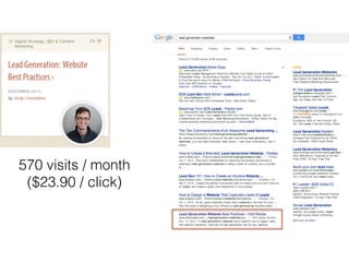 Headline 
Subhead 
Content 
570 visits / month 
($23.90 / click) 
#ASCENDSUMMIT2014 
 