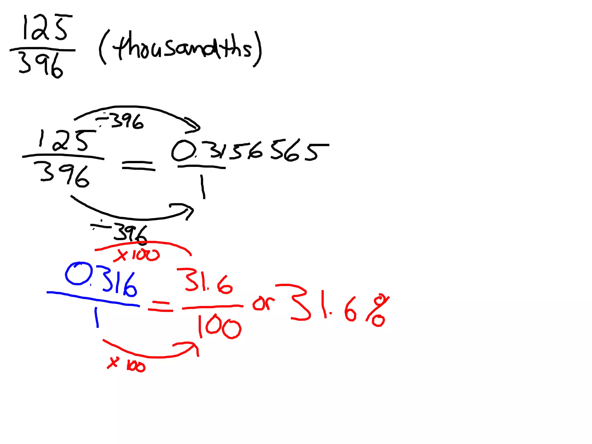 Ascending convert frac to dec PPT