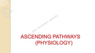 ASCENDING PATHWAYS
(PHYSIOLOGY)
 