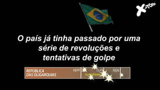 O país já tinha passado por uma
série de revoluções e
tentativas de golpe
 