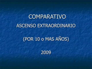 COMPARATIVO  ASCENSO EXTRAORDINARIO (POR 10 o MAS AÑOS) 2009 
