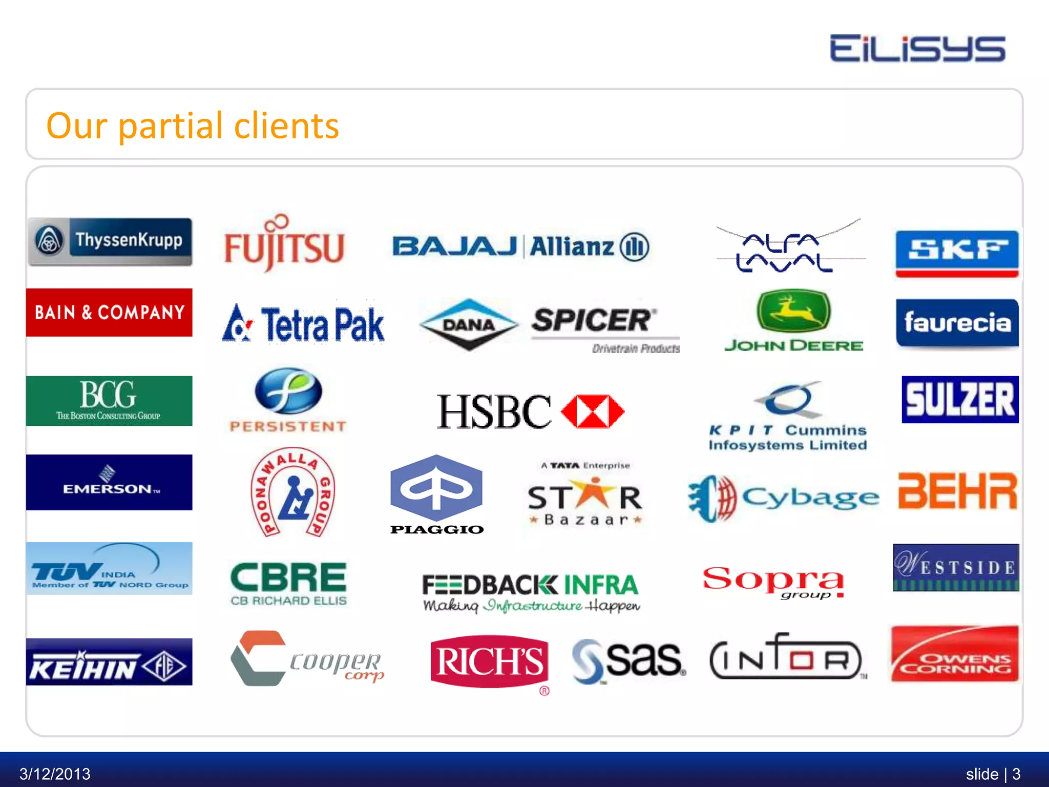 Our partial clients




3/12/2013                slide | 3
 