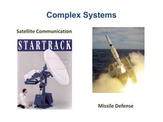 Complex Systems
Satellite Communication
Missile Defense
 
