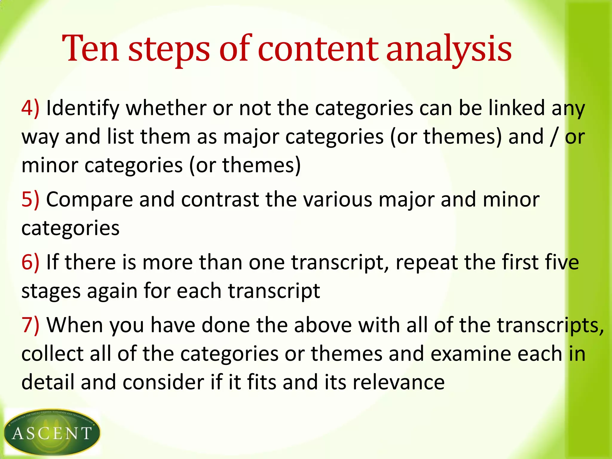 CONTENT ANALYSIS EXAMPLE PSYCHOLOGY visual data 8
