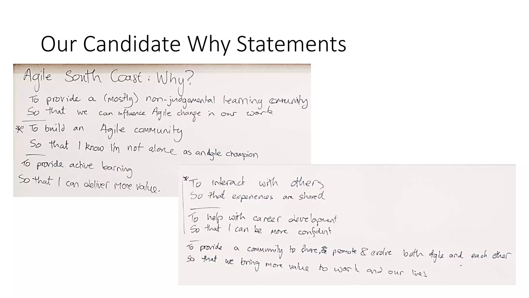 Our Candidate Why Statements
 